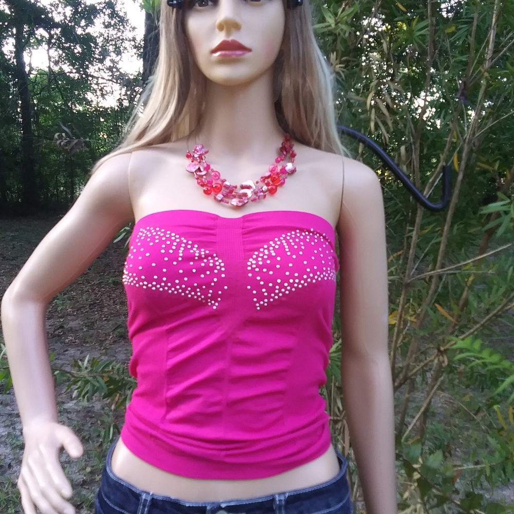EUC "Grip" sexy pink crop top